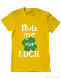 Tricou ADLER barbat Rub me for luck Galben