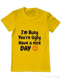 Tricou ADLER barbat I am busy Galben