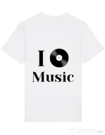 Tricou STANLEY STELLA barbat I love music Alb