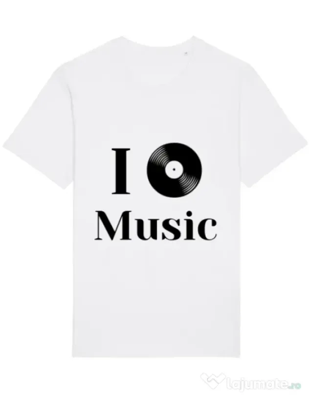 Tricou STANLEY STELLA barbat I love music Alb