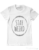 Tricou ADLER barbat Stay weird Alb