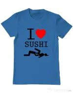 Tricou ADLER barbat I love sushi Albastru azuriu