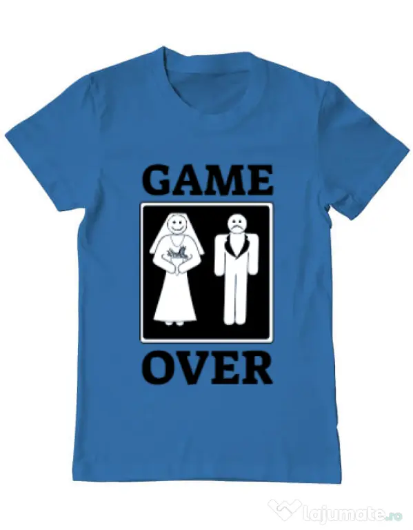 Tricou ADLER barbat Game over Albastru azuriu