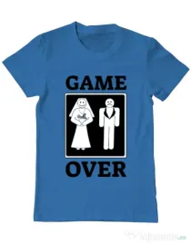 Tricou ADLER barbat Game over Albastru azuriu