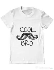 Tricou ADLER barbat Cool moustache bro Alb