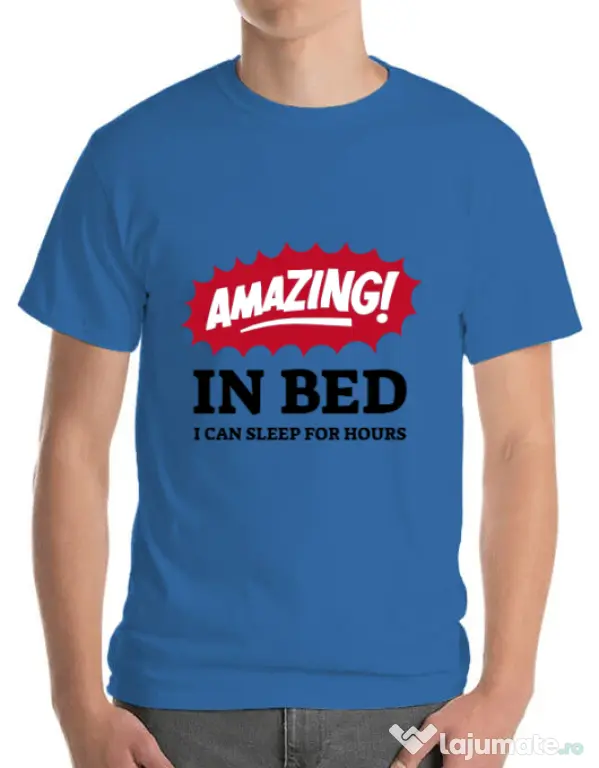 Tricou ADLER barbat Amazing in bed Albastru azuriu