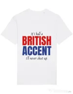 Tricou STANLEY STELLA barbat British accent Alb