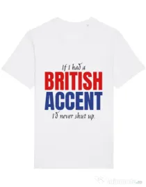 Tricou STANLEY STELLA barbat British accent Alb