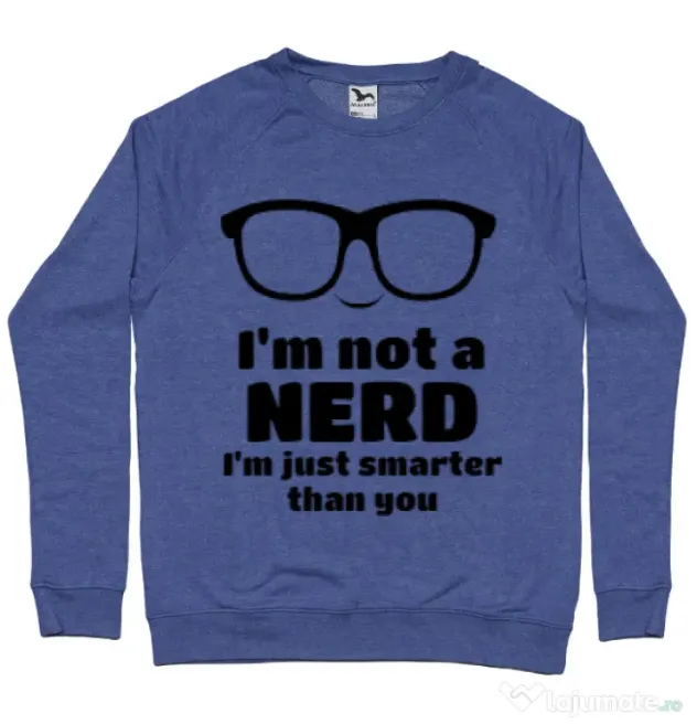 Bluza ADLER barbat Smarter than you Albastru melanj