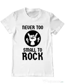Tricou ADLER barbat Never too small to rock Alb