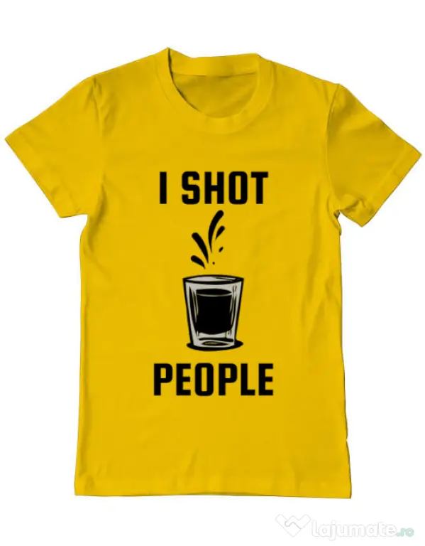 Tricou ADLER barbat I shot people Galben
