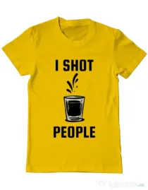 Tricou ADLER barbat I shot people Galben