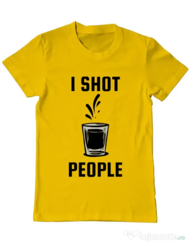 Tricou ADLER barbat I shot people Galben