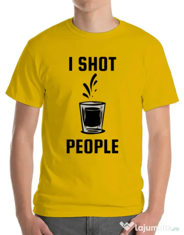 Tricou ADLER barbat I shot people Galben