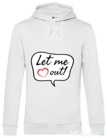Hoodie barbat cu gluga Let me out Alb