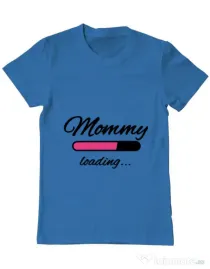 Tricou ADLER barbat Mommy loading Albastru azuriu