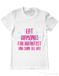 Tricou ADLER barbat Eat diamonds Alb