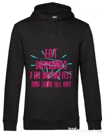 Hoodie barbat cu gluga Eat diamonds Negru