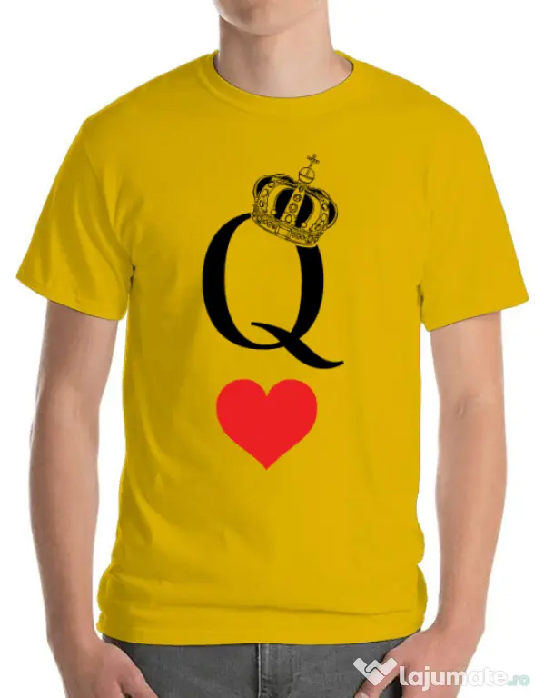 Tricou ADLER barbat Fancy queen Galben