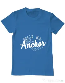 Tricou ADLER barbat He s my anchor Albastru azuriu