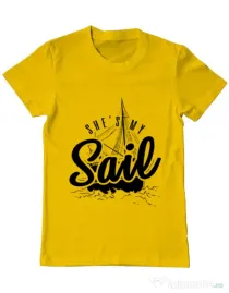 Tricou ADLER barbat She s my sail Galben