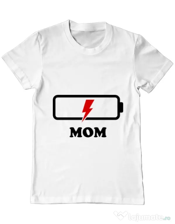 Tricou ADLER barbat Mom battery Alb