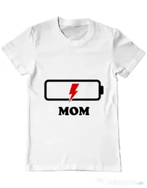 Tricou ADLER barbat Mom battery Alb