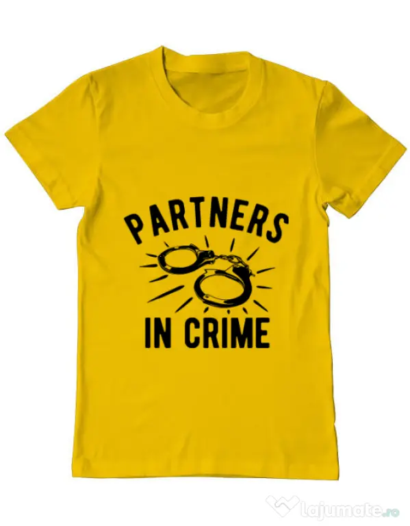 Tricou ADLER barbat Partners in crime 1 Galben