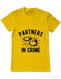 Tricou ADLER barbat Partners in crime 1 Galben