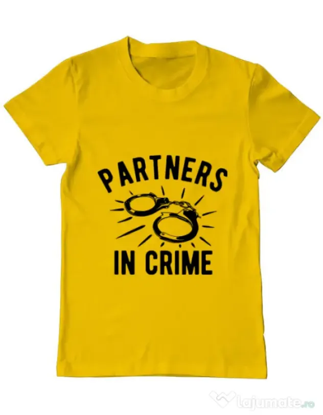 Tricou ADLER barbat Partners in crime 1 Galben