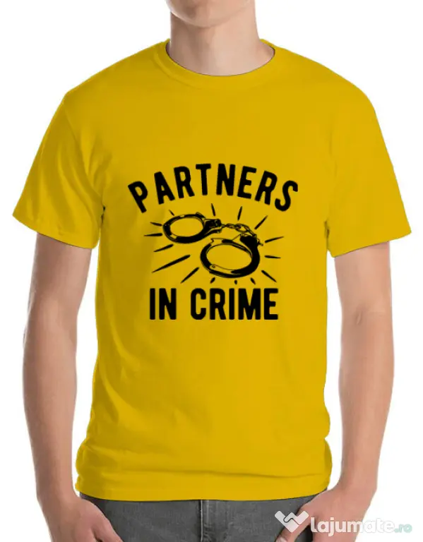 Tricou ADLER barbat Partners in crime 1 Galben