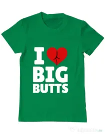 Tricou ADLER barbat I love big butts Verde mediu