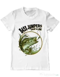 Tricou ADLER barbat Bass jumpers drop a line Alb