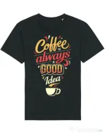 Tricou STANLEY STELLA barbat Coffee is always a good idea Negru