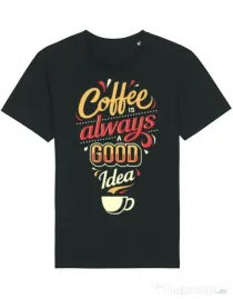 Tricou STANLEY STELLA barbat Coffee is always a good idea Negru