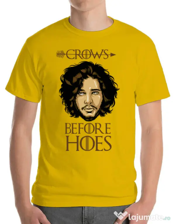 Tricou ADLER barbat Crows Before Hoes Galben