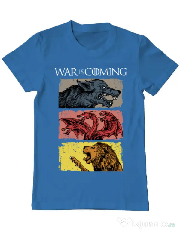 Tricou ADLER barbat War is coming Albastru azuriu