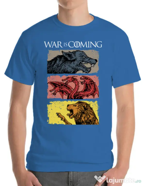 Tricou ADLER barbat War is coming Albastru azuriu