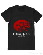 Tricou ADLER barbat Fire and Blood Targaryen Negru