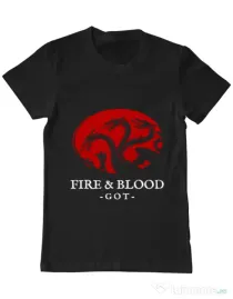 Tricou ADLER barbat Fire and Blood Targaryen Negru