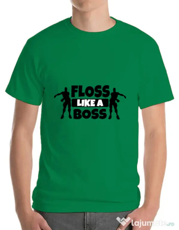 Tricou ADLER barbat Floss like a boss Verde mediu