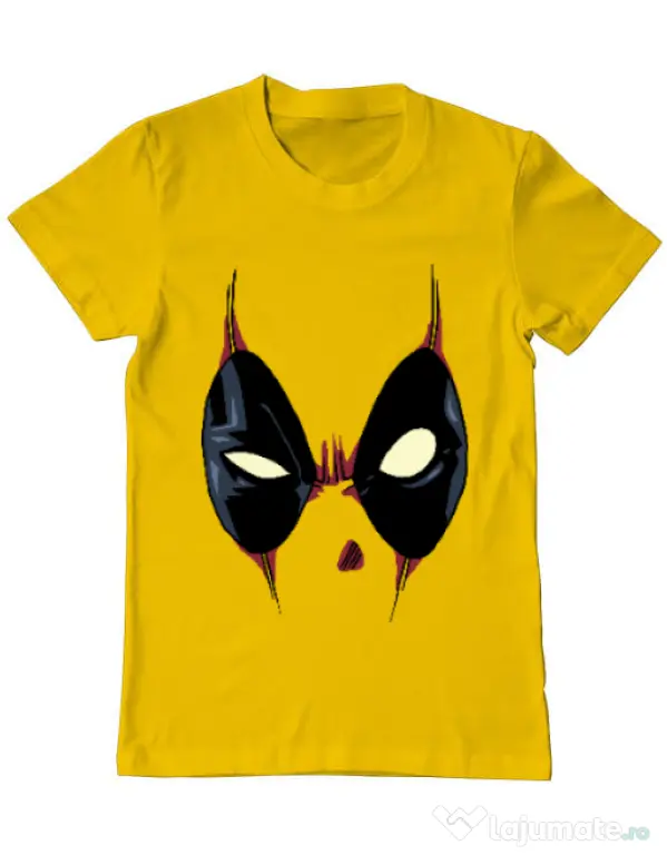 Tricou ADLER barbat Deadpool mask Galben