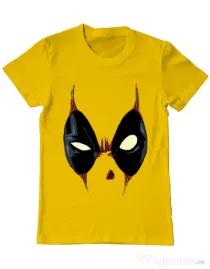 Tricou ADLER barbat Deadpool mask Galben