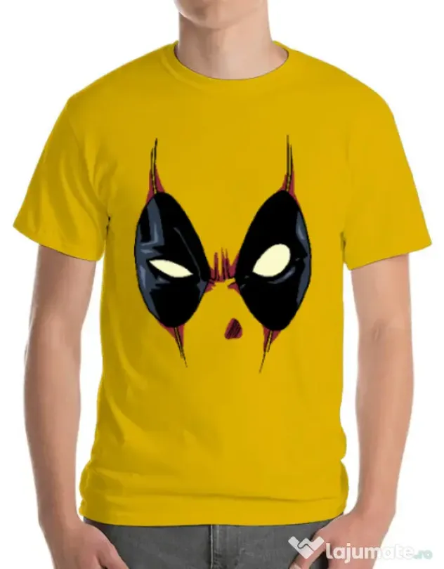 Tricou ADLER barbat Deadpool mask Galben