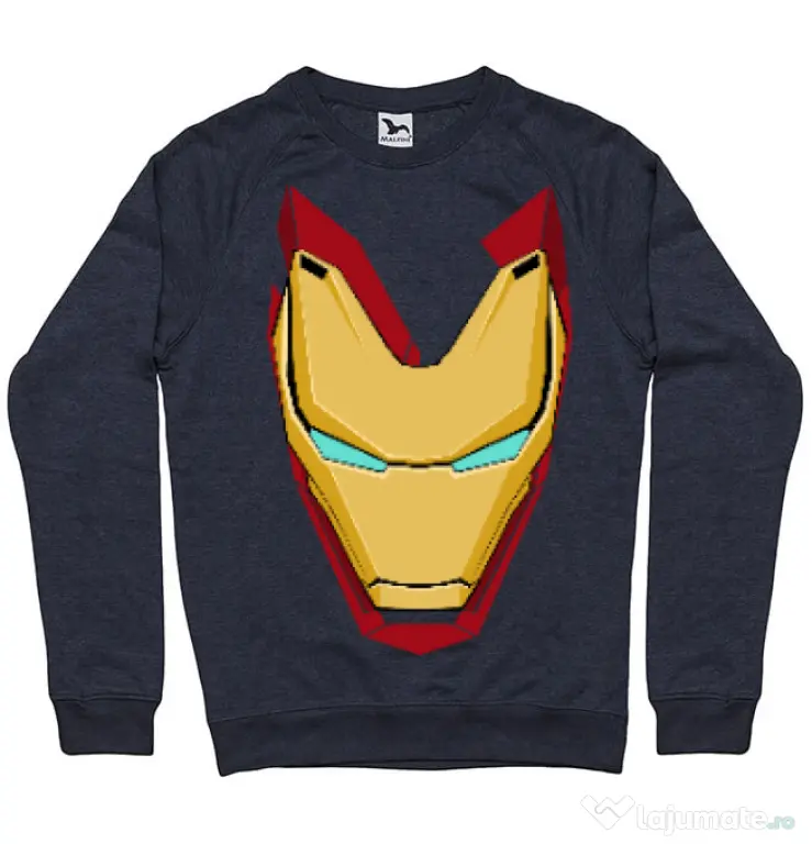 Bluza ADLER barbat Iron man mask Denim inchis