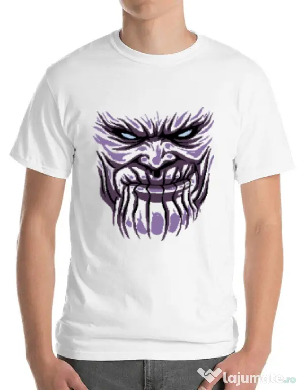 Tricou ADLER barbat Thanos mask Alb
