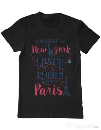 Tricou ADLER barbat Breakfast in New York Negru