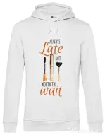 Hoodie barbat cu gluga Always late Alb