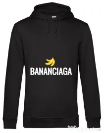Hoodie barbat cu gluga Bananciaga Negru
