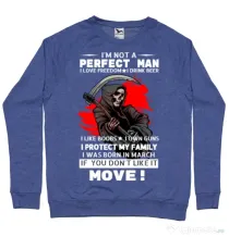 Bluza ADLER barbat I am not a perfect man Albastru melanj